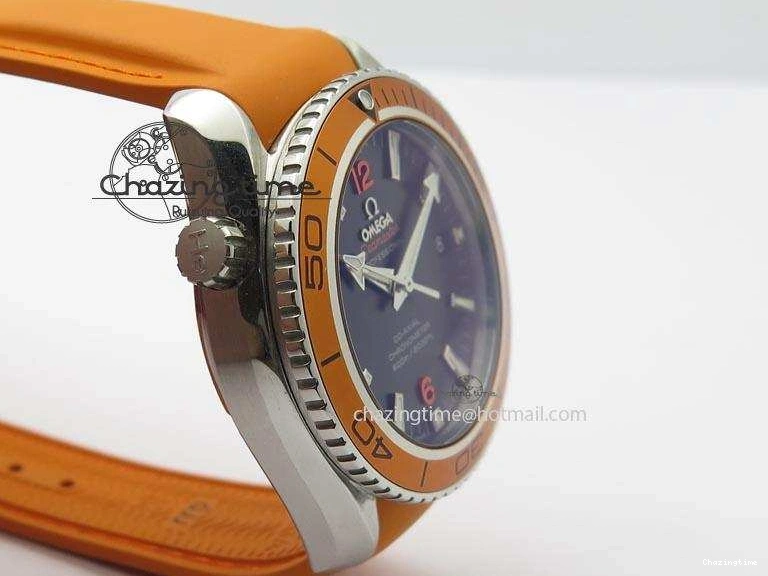 0516 Breathable Planet Ocean SS Bp Maker 45mm Orange Bezel On Orange Rubber Strap A 8221